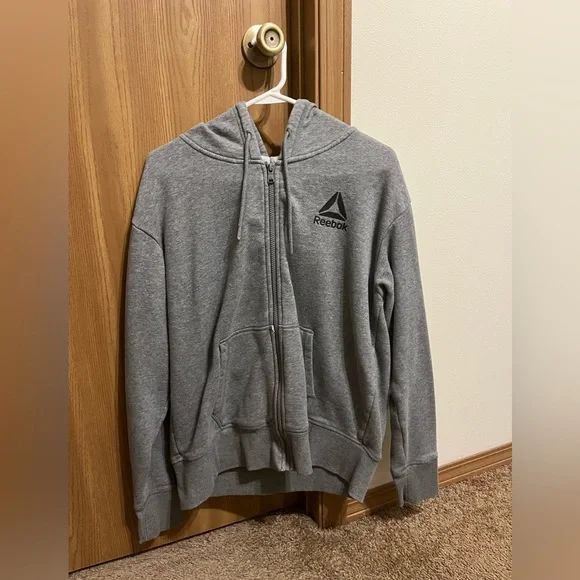 Reebok Jackets Coats Grey Reebok Zip Up Jacket Poshmark